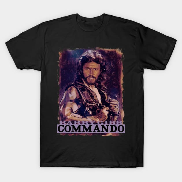 Barry Gibb Commando T-Shirt by Elizachadwickart 